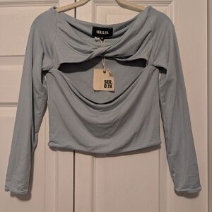 SER.O.YA Women's Blue Long Sleeve Top